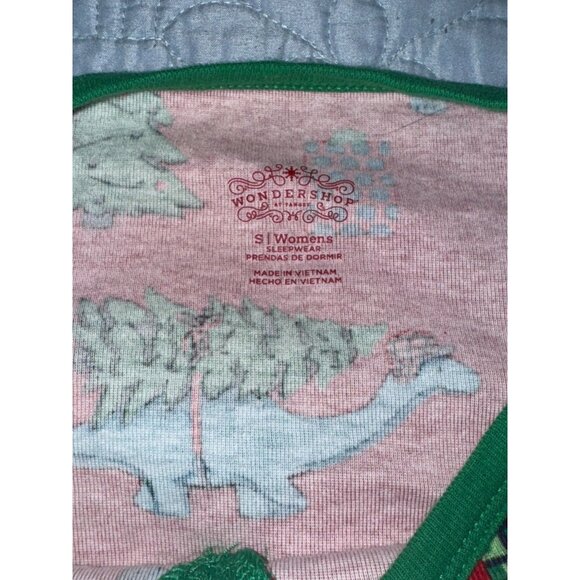 Wondershop Womens Dinosaur Christmas Pajama Set Red & Green Size Small - Picture 3 of 12